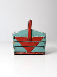 antique folk art crate basket