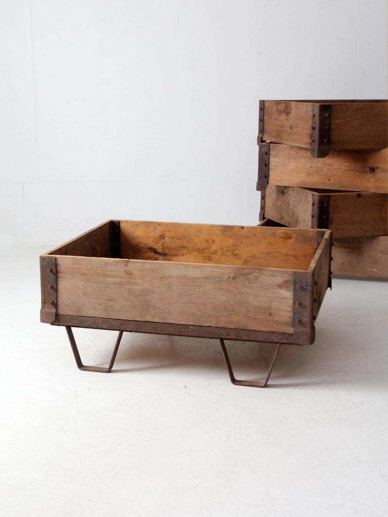 vintage industrial wood crating