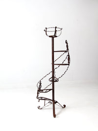 vintage wrought iron spiral plant stand