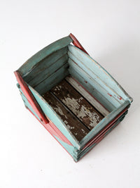 antique folk art crate basket