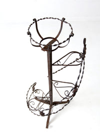 vintage wrought iron spiral plant stand