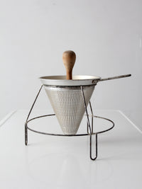 mid-century conical strainer set