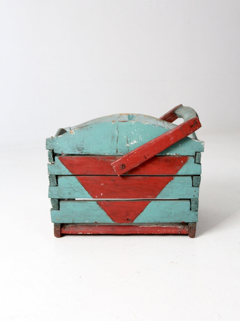 antique folk art crate basket – 86 Vintage