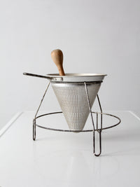 mid-century conical strainer set