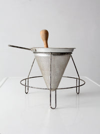 mid-century conical strainer set