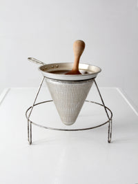 mid-century conical strainer set