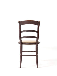 antique ladder back chair with upholstered seat