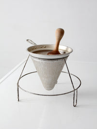 mid-century conical strainer set
