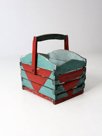 antique folk art crate basket