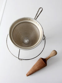 mid-century conical strainer set