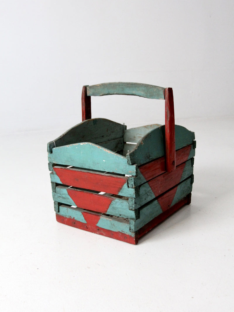 antique folk art crate basket – 86 Vintage