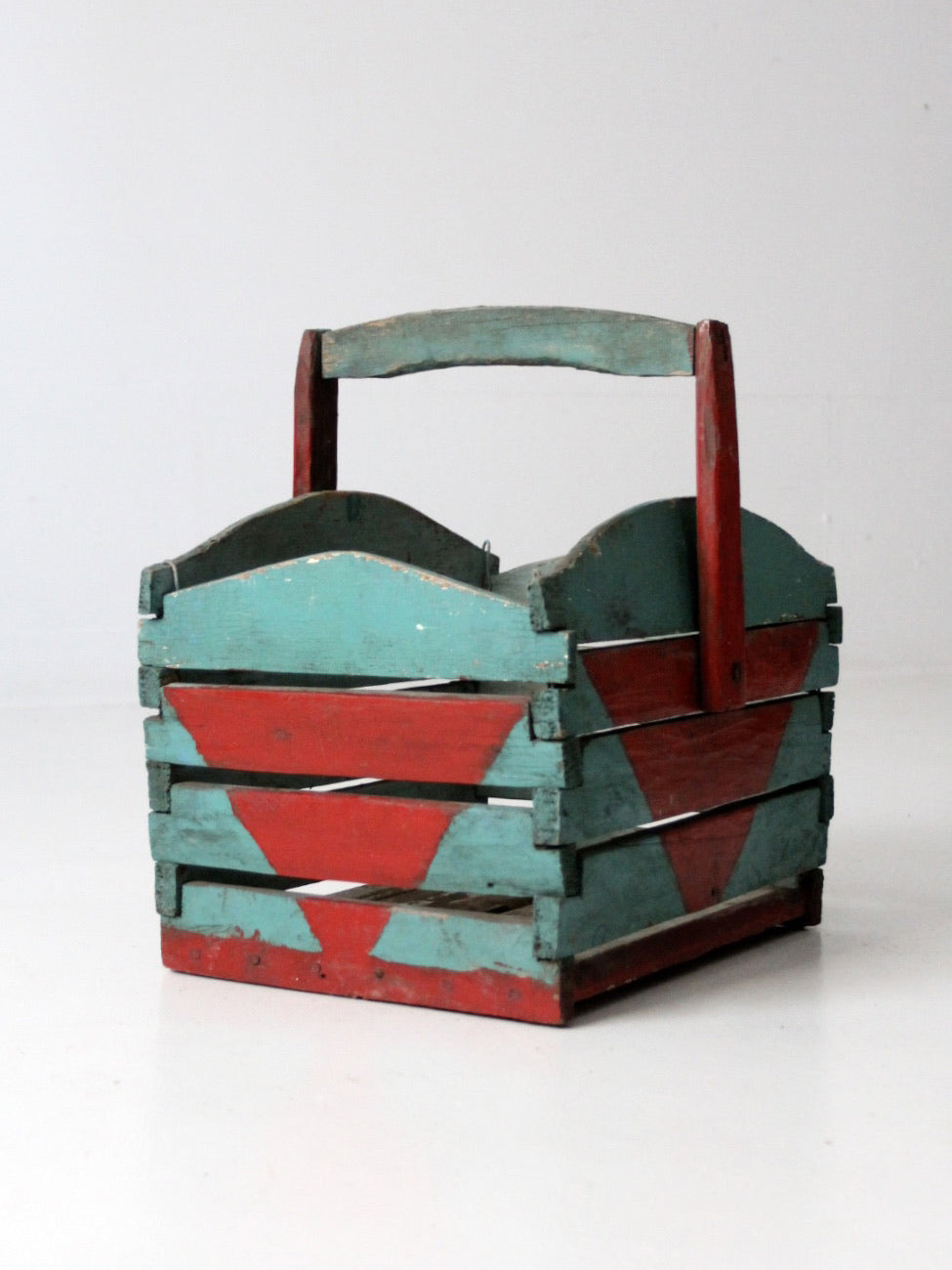antique folk art crate basket