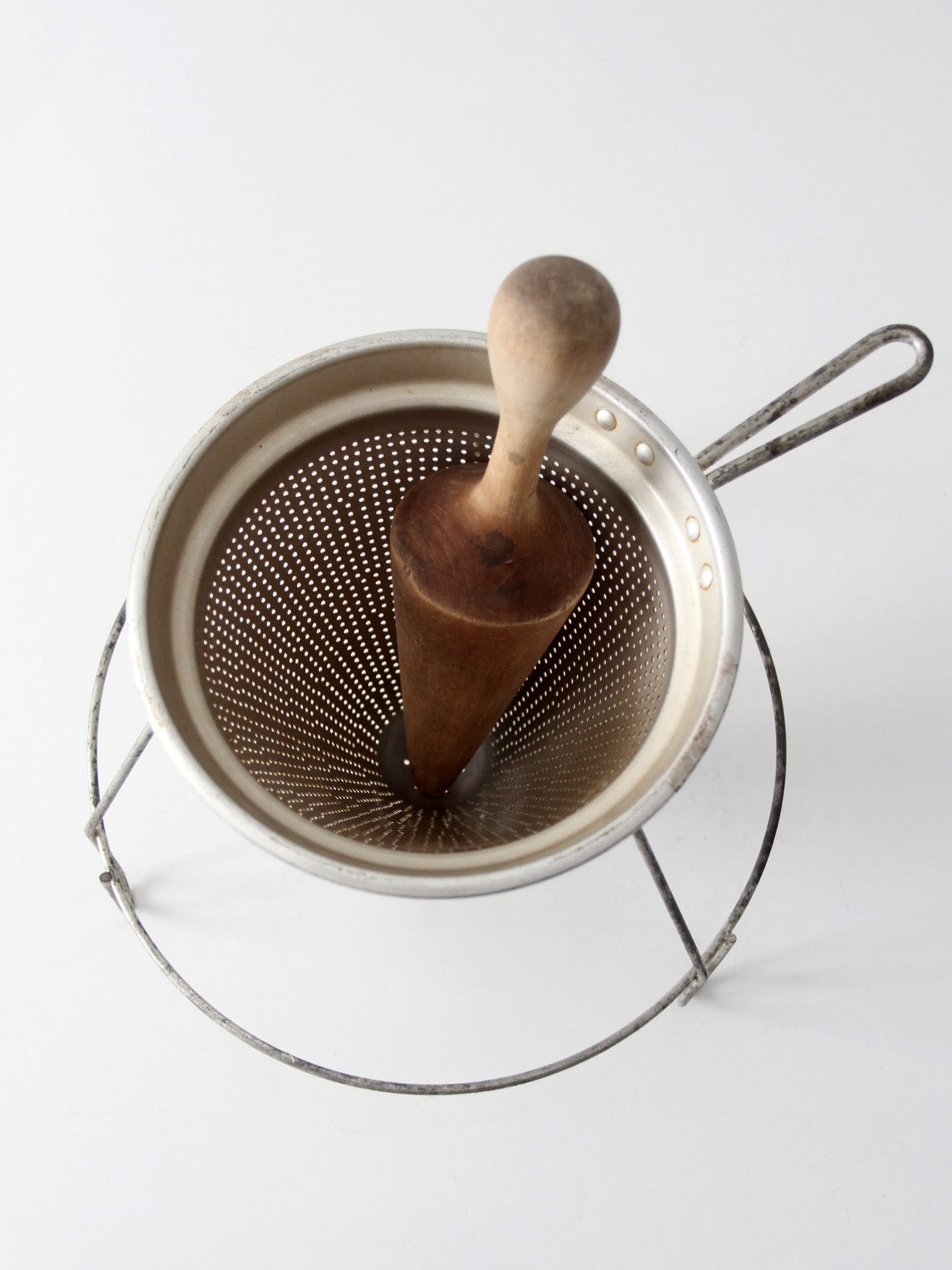 mid-century conical strainer set