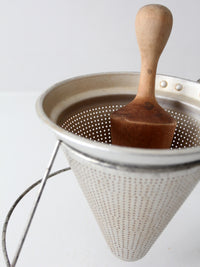 mid-century conical strainer set