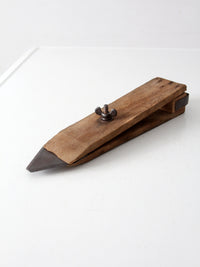 antique primitive wooden scraper hand tool