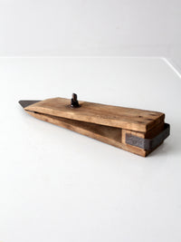 antique primitive wooden scraper hand tool