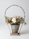 antique Victorian floral display basket