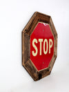 vintage Stop sign with barn wood frame