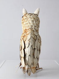 mid-century brutalist metal owl sculpture