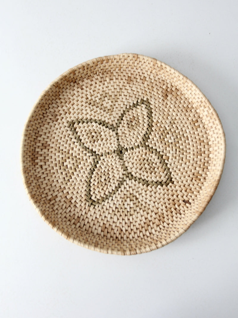 vintage woven basket tray