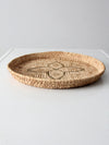 vintage woven basket tray