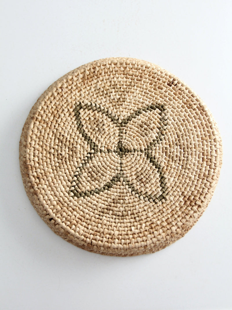 vintage woven basket tray