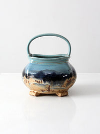 1999 Carl Sheehan Fire Hole Pottery Montana landscape basket