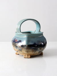 1999 Carl Sheehan Fire Hole Pottery Montana landscape basket