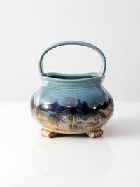 1999 Carl Sheehan Fire Hole Pottery Montana landscape basket