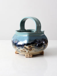 1999 Carl Sheehan Fire Hole Pottery Montana landscape basket