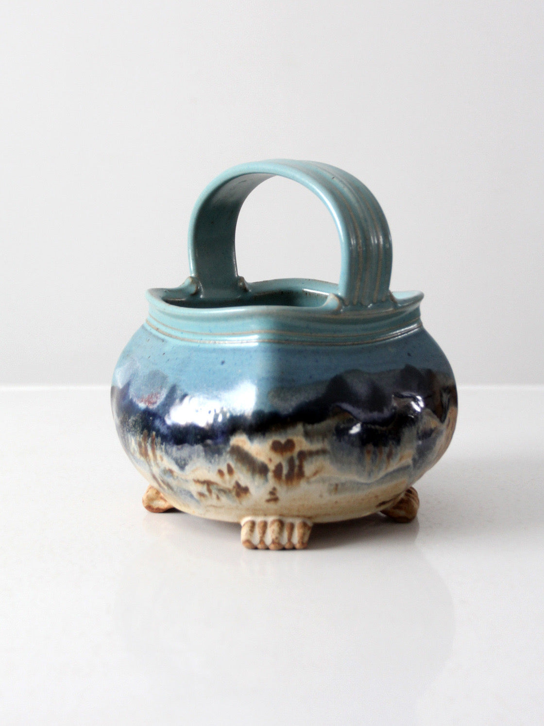 1999 Carl Sheehan Fire Hole Pottery Montana landscape basket