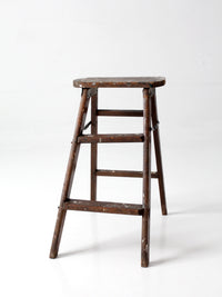antique wood step ladder stool
