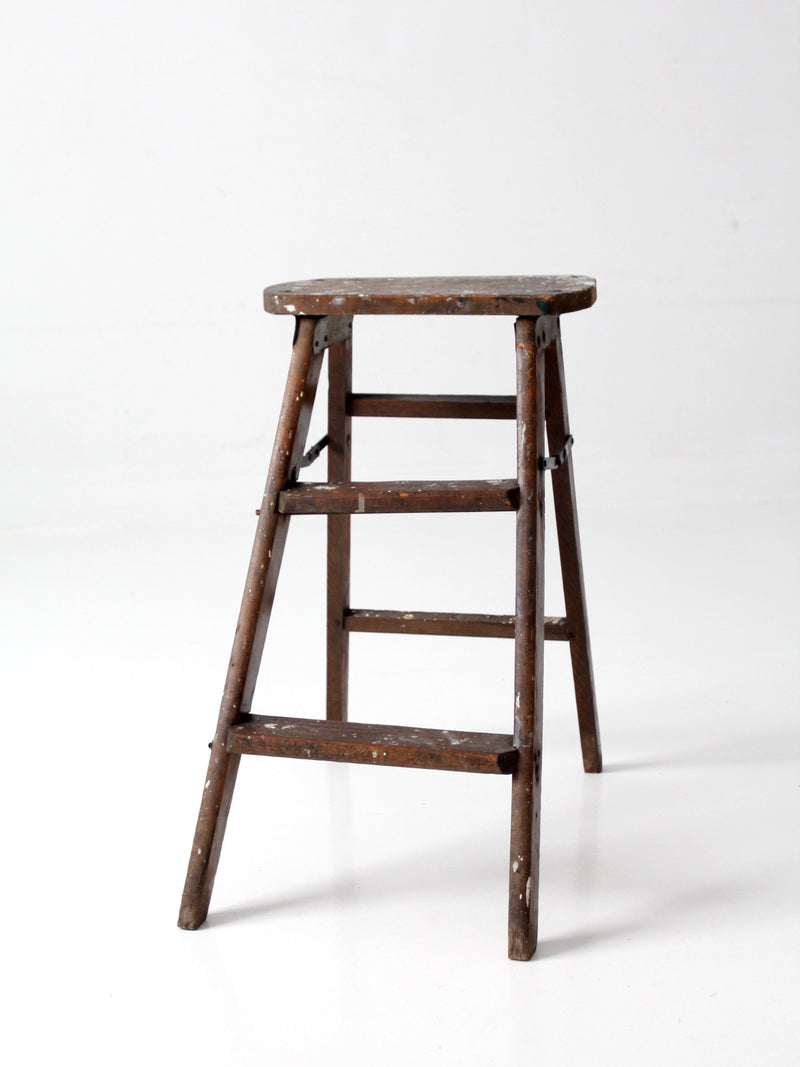 antique wood step ladder stool – 86 Vintage