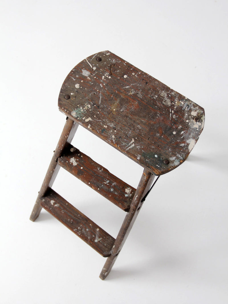 antique wood step ladder stool – 86 Vintage