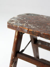 antique wood step ladder stool