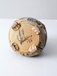 1999 Carl Sheehan Fire Hole Pottery Montana landscape basket