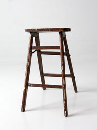 antique wood step ladder stool
