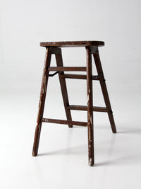 antique wood step ladder stool