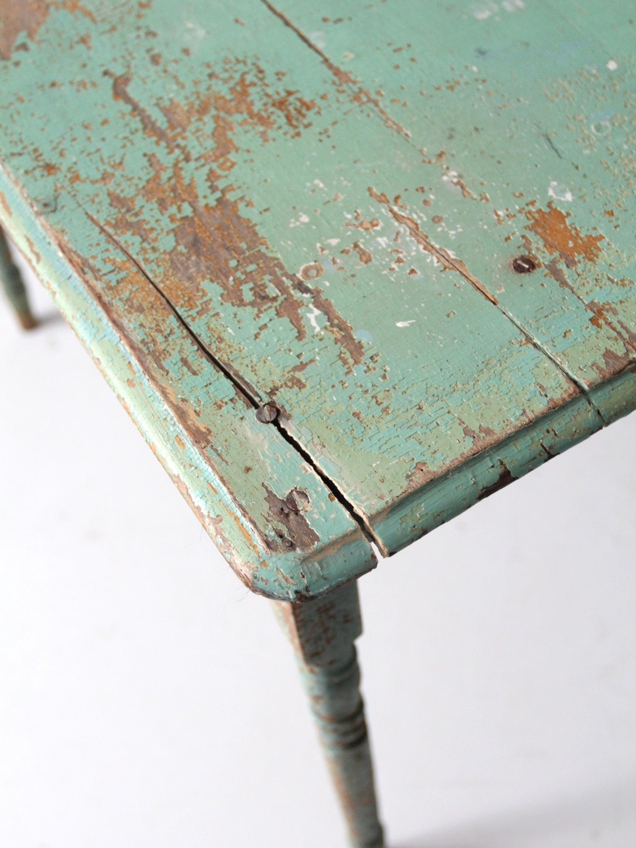 antique painted wood side table