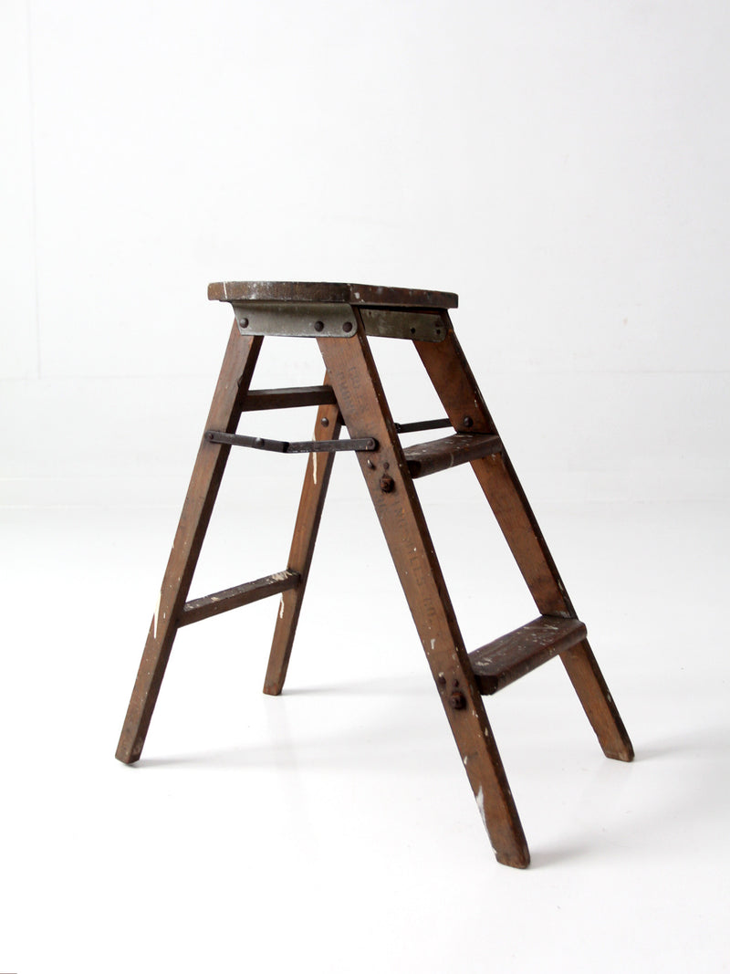 antique wood step ladder stool – 86 Vintage