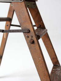 antique wood step ladder stool