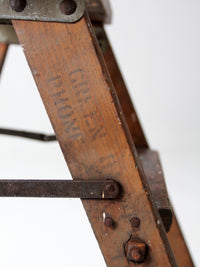 antique wood step ladder stool