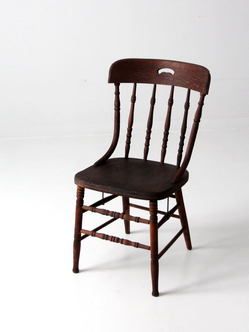 antique wood pub style dining chair
