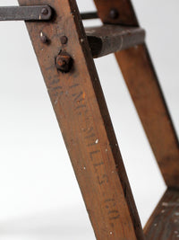 antique wood step ladder stool