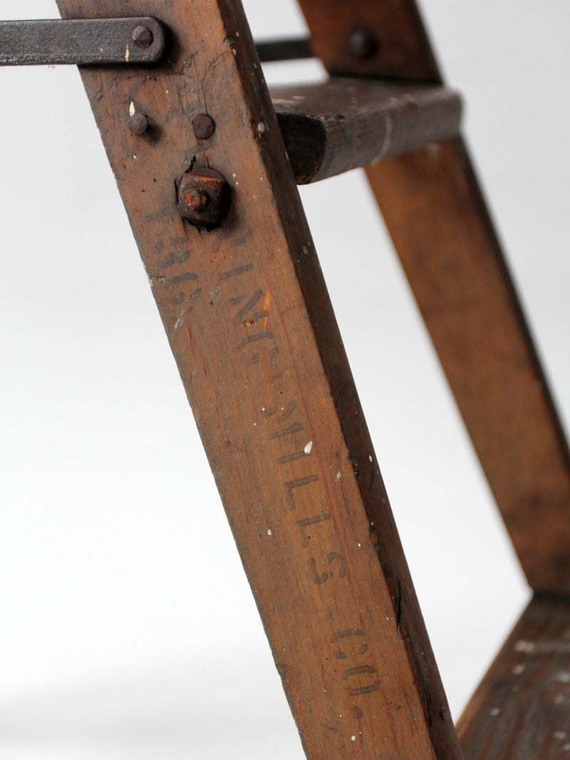 antique wood step ladder stool – 86 Vintage