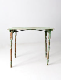 antique painted wood side table