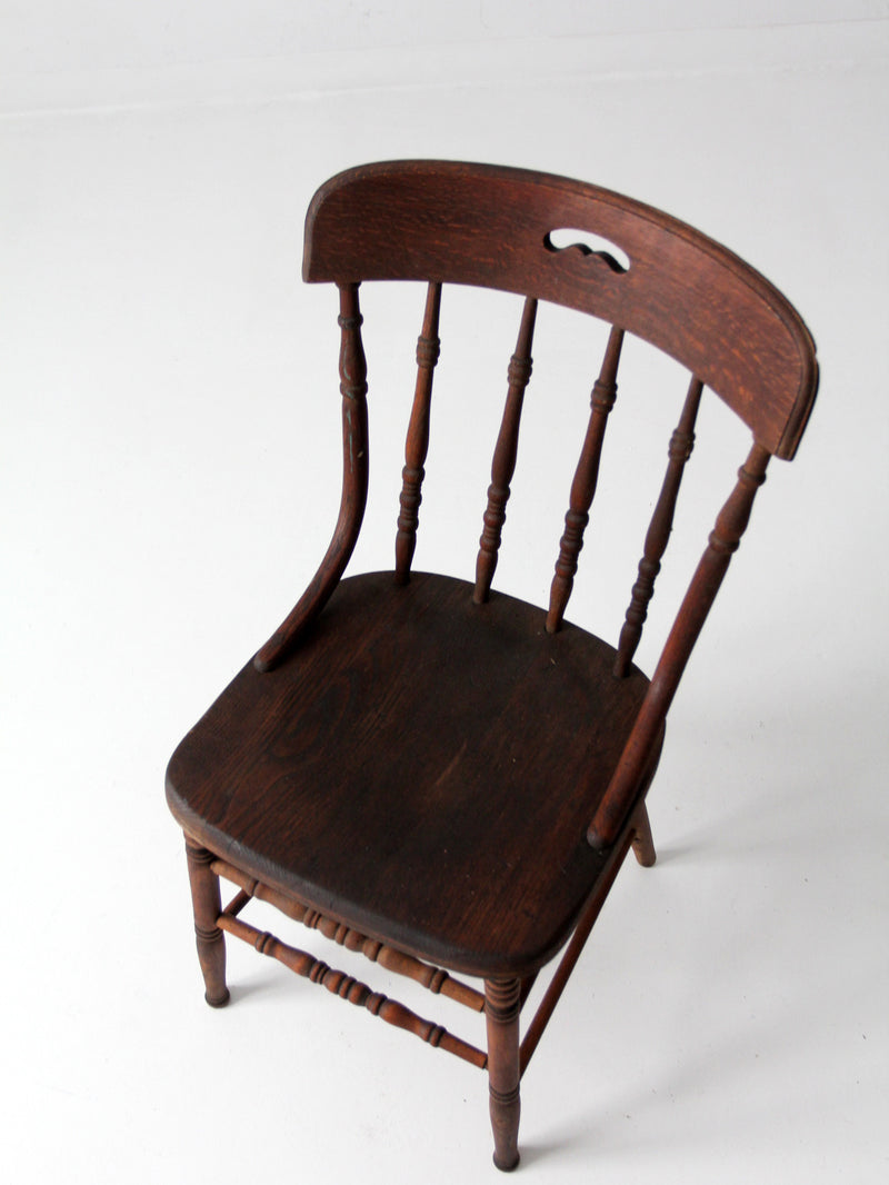 antique wood pub style dining chair