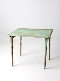 antique painted wood side table