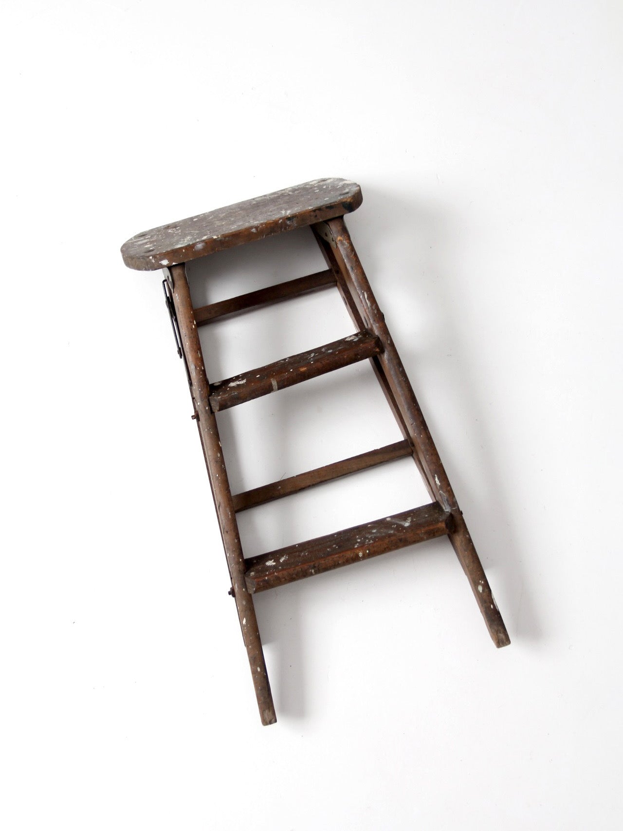 antique wood step ladder stool