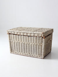 vintage white wicker storage basket